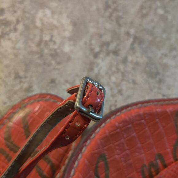 Sam Edelman Gigi Women's 9 M Burnt Orange Thong Sandal Snake Look Flats Heel - Picture 4 of 5